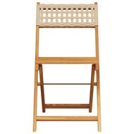 Bistrostoelen 2 st massief acaciahout en poly rattan beige 5