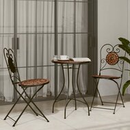 Bistrostoelen 2 st inklapbaar keramiek terracottakleurig 3