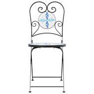 Bistrostoelen 2 st inklapbaar keramiek blauw en wit 4