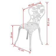 Bistrostoelen 2 st gietaluminium wit 5