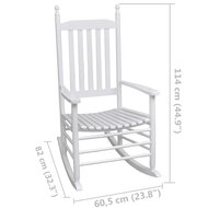 Schommelstoel met gebogen zitting hout wit 5
