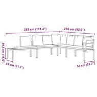 4-delige Tuinbankenset met kussens gepoedercoat staal zwart 7