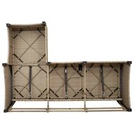 3-delige Tuinbankstel met kussens L-vormig beige poly rattan 9