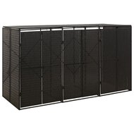 Containerberging driedubbel 207x80x117 cm poly rattan zwart 1