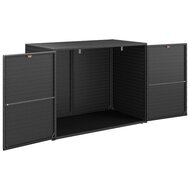 Tuinkast 100x55,5x80 cm poly rattan zwart 3