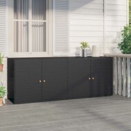 Tuinkast 198x55,5x80 cm poly rattan zwart 1