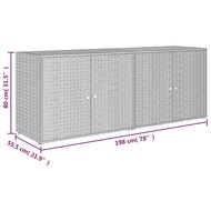 Tuinkast 198x55,5x80 cm poly rattan grijs 8