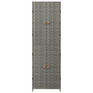 Tuinkast 59x40x180 cm poly rattan grijs 4