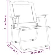 Campingstoelen 2 st 54x55x78 cm oxford stof zwart 8