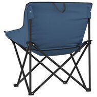 Campingstoelen 2 st met vakje inklapbaar blauw 8