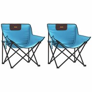 Campingstoelen 2 st met vakje inklapbaar felblauw 2