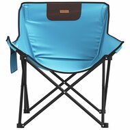 Campingstoelen 2 st met vakje inklapbaar felblauw 5