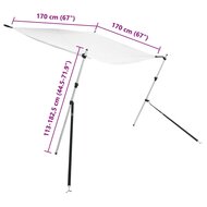 Schaduwdoekset T-top 170x170x(113-182,5) cm wit 9