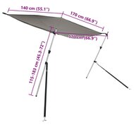 Schaduwdoek T-top 170x170x(115-183) cm antracietgrijs 7