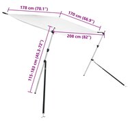 Schaduwdoek T-top 170x208x(115-183) cm wit 7