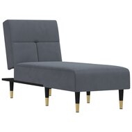 Chaise longue fluweel donkergrijs 2