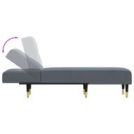 Chaise longue fluweel donkergrijs 6