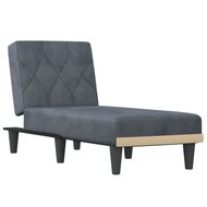 Chaise longue fluweel donkergrijs 2