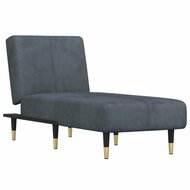 Chaise longue fluweel donkergrijs 2