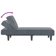 Chaise longue fluweel donkergrijs 6