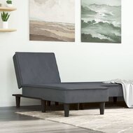 Chaise longue fluweel donkergrijs 1