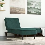 Chaise longue fluweel donkergroen 1