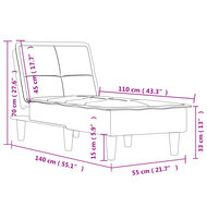 Chaise longue fluweel donkergrijs 9