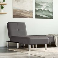 Chaise longue kunstleer grijs 1